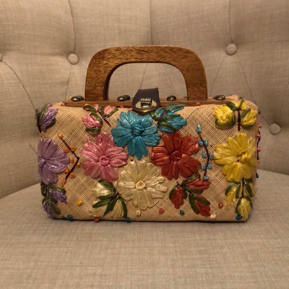 Vintage Straw Handbag Clutch